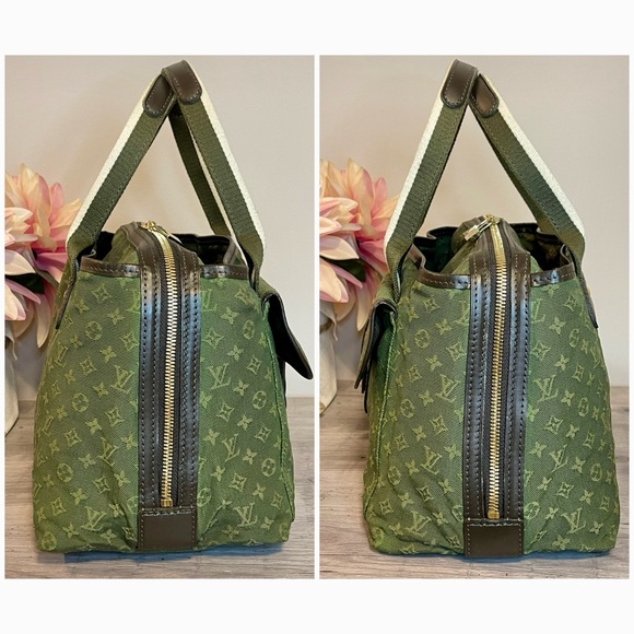 Authentic LOUIS VUITTON Sacmary Kate Green Monogram Mini Lin Bag - Picture 6 of 15